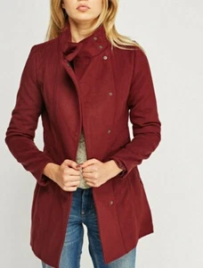 Women Fitted Autumn Winter Turn-down Collar Coat Double breast Jacket Sze 12-18 - Picture 1 of 16