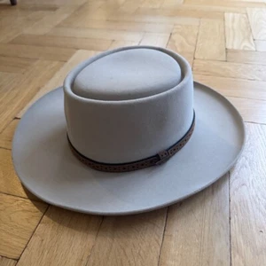 Vintage 1980s Stetson XXXX The Gun Club F2310 Rockford Beige Felt Hat 54 6 3/4 - Picture 1 of 10