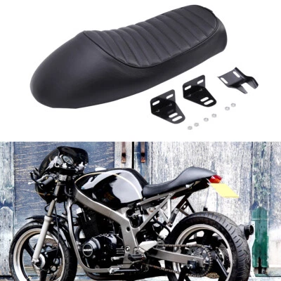 PU Driver Solo Seat Cafe Racer Saddle Black For Suzuki GS 125 150 500 550 750 - Image 1 of 4
