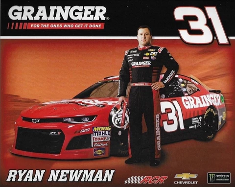 2018 RYAN NEWMAN "GRAINGER RCR CAMARO #31 NASCAR MONSTER ENERGY CUP POSTCARD Cover