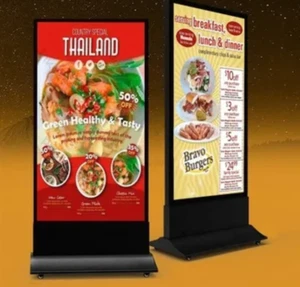 ENSEIGNE STOP TROTTOIR LUMINEUSE LED ”LIGHT BOX” DOUBLE FACES EXTERNE 80x160 - Picture 1 of 2
