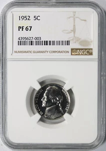 1952 Proof 5c Jefferson Nickel NGC PF67 - Picture 1 of 4