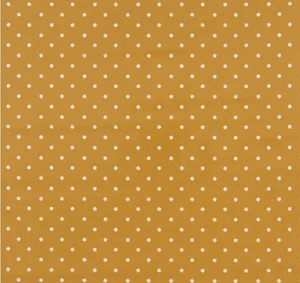 PVC Cotton Fabric Polka Dot Old Gold Length 100cm Width 132cm New Tablecloth O - Picture 1 of 1