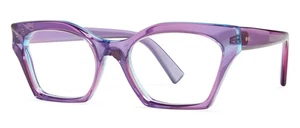 Occhiali da vista Kirk & Kirk donna Jane geometrici viola con lenti demo K19 - Foto 1 di 12