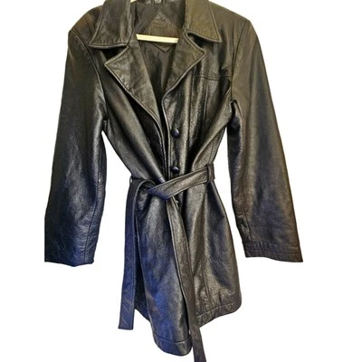 Jacqueline Ferrar Vintage leather belted jacket Size Large - Image 1 of 4