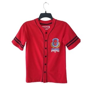 NWT Marvel Boy's Button-up Shirt Spider-Man Marvel Comics Red M - Picture 1 of 5