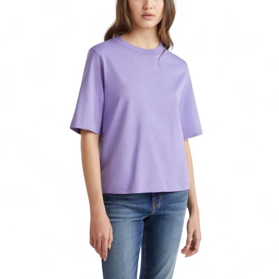 Camiseta básica para mujer United Colors Of Benetton nueva sin etiquetas lavanda manga corta pequeña Foto 1 de 4