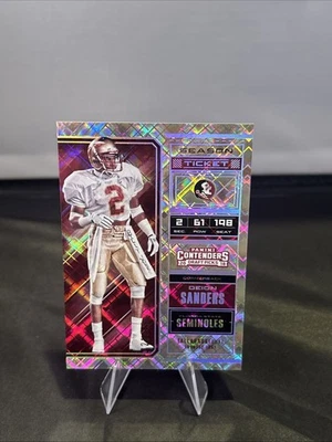 DEION SANDERS 2018 PANINI CONTENDERS SEASON TICKET DIAMOND /49 SP - Image 1 of 2