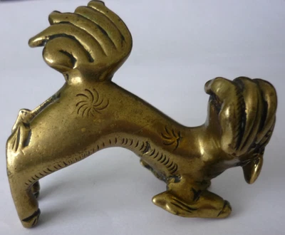 Antique Chinese Bronze Brass Foo Dog Dragon Good Luck  Figure - Image 1 of 4