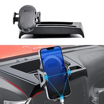 Caja de almacenamiento y soporte para teléfono para tablero de instrumentos de automóvil para Jeep Wrangler JK JKU 2018-2011 Foto 1 de 4