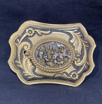 Cinturón de latón vintage con hebilla de inserción de piedra (puede cambiar piedra) Foto 1 de 4