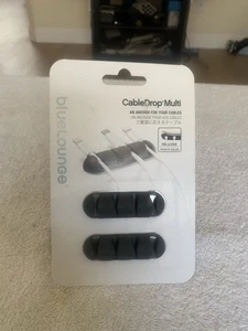 New! Sets of 2 Bluelounge CableDrop Multi Anchor for Your Cables - Black - Picture 1 of 2