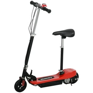 HOMCOM Folding Ride on Powered Scooter w/ Warning Bell for Age 6-14 Years, Red - Picture 1 of 11