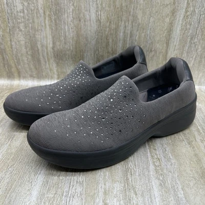 BZees Shoes Womens Size 10 M Poppyseed Slip-On Loafer Grey Comfort Rhinestones - Image 1 of 4