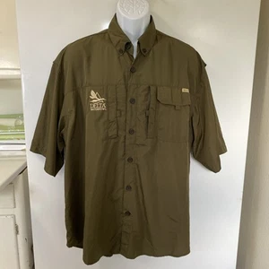 Chemise boutonnée extérieure à bandes Delta loisirs sauvagine. Vert olive. Homme XL. - Photo 1/9