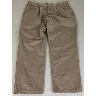 Dockers Pants Men's Size 40x32 Brown D4 Relaxed Fit Pleated Khaki Cotton Blend * - Image 1 of 4