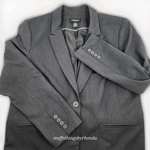 Liz Claiborne Career Women's Dark Gray Single Button Blazer Jacket Size 16 - Picture 1 of 10