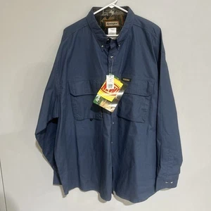 NWT Vintage Remington Fieldshirt Mens 3XL GRAY/BLUE Long Sleeve Button Up - Picture 1 of 15