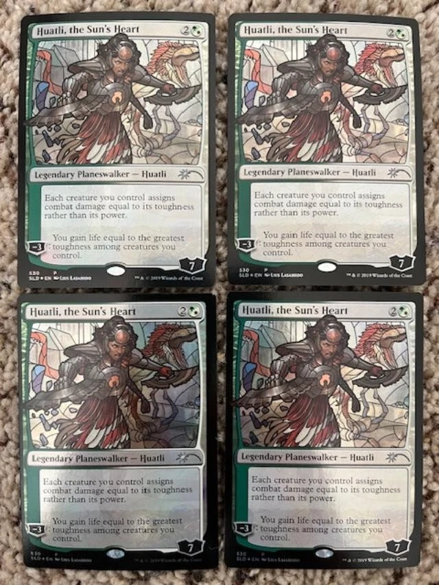 MTG- Huatli, the Sun's Heart x4 - Secret Lair Stained Glass FOIL - Image 1 of 1