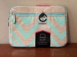 Studio C Royal Treatment 15"-16" Laptop Sleeve  Teal and Beige - Brand New - Picture 1 of 11