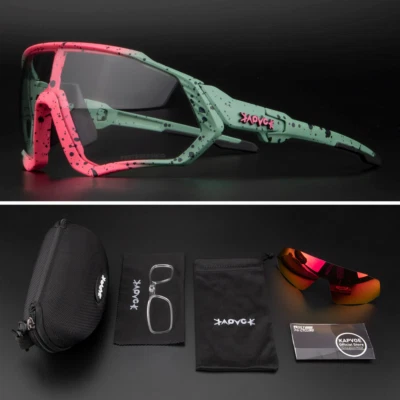Photochromic Sunglasses Sports Mountain Bike Glasses UV400 Goggles Men Women - Image 1 of 4