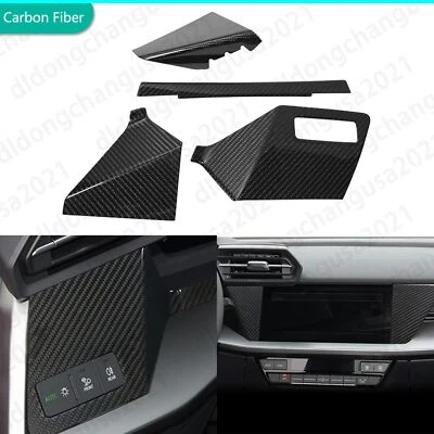 Real Dry Carbon Fiber Center Console Dashboard Cover For Audi A3 S3 RS3 8Y 20-24 - Image 1 of 4