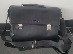 Laptop Tasche Home Office Büro Organizer Echt-Leder Schwarz - Bild 1 von 11