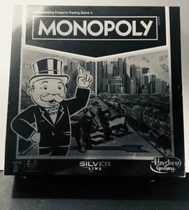 MONOPOLY HASBRO SILVER LINE BOARD 2016 GAME - Picture 1 of 6
