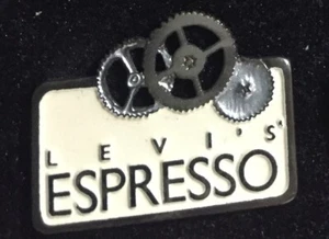 Vintage Levi's Espresso Gears Logo Fashion Belt Jeans Advertising Lapel Pin - Picture 1 of 1