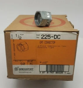 Pack Of (50) 1/2" EMT Compression Two Piece Close Conduit Connector. - Picture 1 of 6