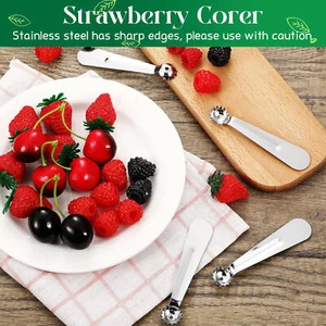 Strawberry Stem Remover Tool Strawberry Stainless Steel Corer Remover polite - Picture 1 of 6