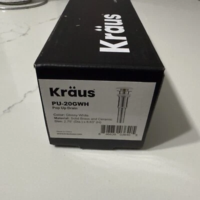 Drenaje emergente KRAUS con tapa de cerámica de porcelana para fregadero de baño sin desbordamiento Foto 1 de 2