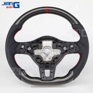 Real Carbon Fiber Sport Steering Wheel Fit Volkswagen VW MK6 GTI 6R 2008-2014 - Picture 1 of 7