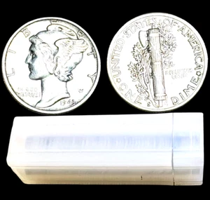 Mercury Silver Dime - Half Roll of 25 Coins XF / AU - P D S - Picture 1 of 1