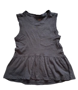 Hudson girls gray peplum pocket tank top 6 - Picture 1 of 2