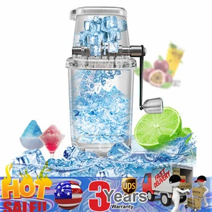 Manual Ice Crusher Shaver Portable shaved ice machine Hand Snow Cone Maker New - Picture 1 of 11