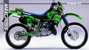 KAWASAKI KDX200 SR R 1989-1994 MAXCROSS GRAPHICS KIT FULL DECALS STICKERS FIRE1 - Picture 1 of 5
