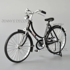 Juguete de bicicleta retro modelo de metal fundido a presión escala 1:10 vintage bicicleta urbana de ciudad para mujer - Imagen 1 de 21