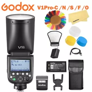 Godox V1 Pro TTL Li-ion Round Head Camera Flash Light Speedlight for C/S/N/F/O - Picture 1 of 11
