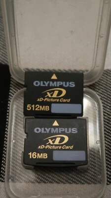 Genuine Olympus 512 and 16MB xD-Picture Card Memory set - Image 1 of 2