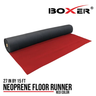 BOXER TOOL Neoprene Floor Runner 27" x 15' Multipurpose Floor Protection Red Rug