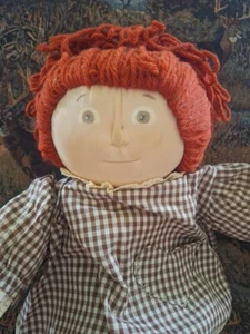 Vintage 18 Zoll hausgemachte Kohl Patch Stil weiche Skulptur Puppe bemalte Augen Nabel - Bild 1 von 19