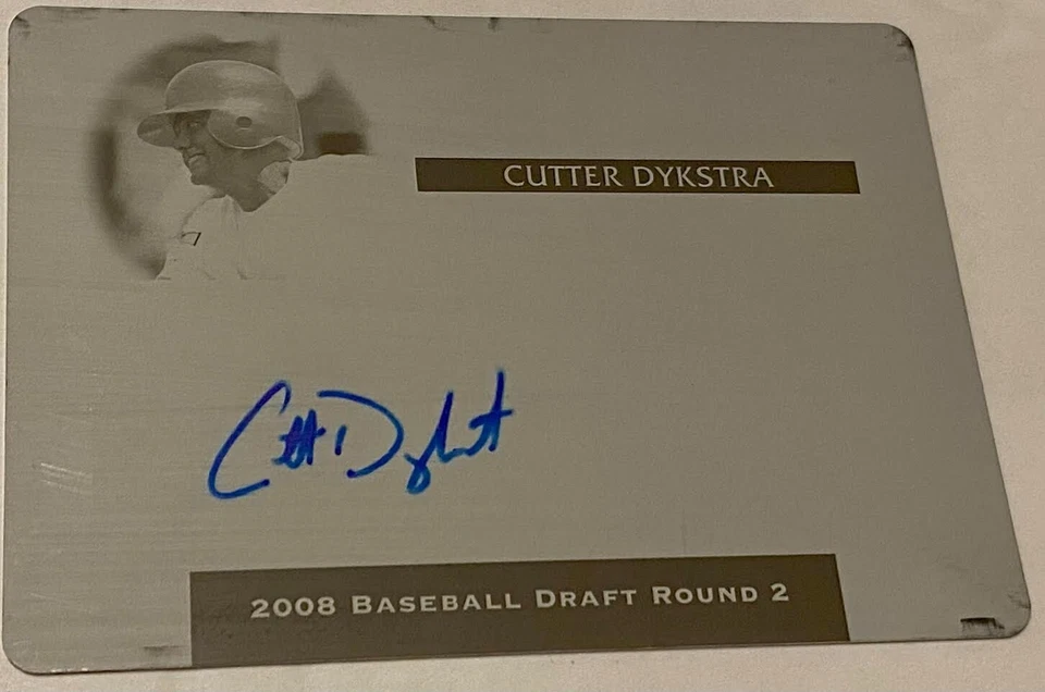 2008 Razor CUTTER DYKSTRA Rookie Rare Yellow Printing Plate True #ed 1/1 RC Auto - Image 1 of 1