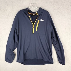 Orvis Horseshoe Hills 1/4-Zip Men's Navy Stretch Long Sleeve Vertical Zip Pocket - Picture 1 of 12