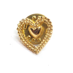 Doppel Herz Anstecknadel goldfarben Revers Emaille Sammlerstück - Bild 1 von 3