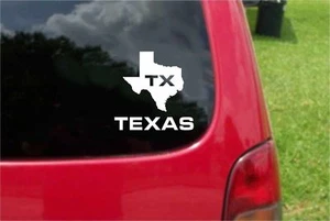 2 (PCS) Texas TX State USA Outline Map Stickers Decals 20 Colors To Choose From - Foto 1 di 3