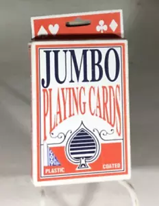 Jumbo Playing Cards Large Over Sized 3-1/2 x 5 Plastic Coated - Picture 1 of 3