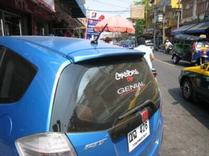 Modulo Style Roof Wing Spoiler For Honda Fit Jazz GE 2008-12 Unpainted Plastic - Picture 1 of 6