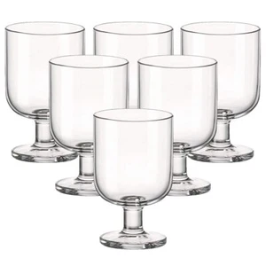 Hosteria Set Of 6 Stackable Wine Glasses 5.5 Oz. Goblet Clear Tempered Glass Mad - Picture 1 of 7