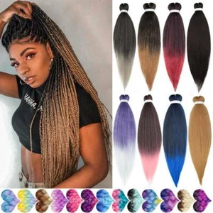 Pre-Stretched Natural Soft EZ Braiding Box Braids Hair Extensions Ombre Jumbo - Picture 1 of 28